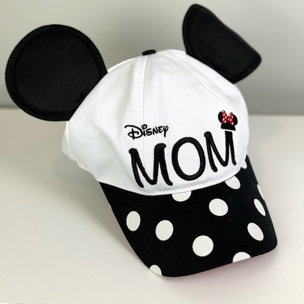 NWT Disney MOM Black & White Ear Minnie Mouse Hat Baseball Cap for Women - Picture 3 of 9